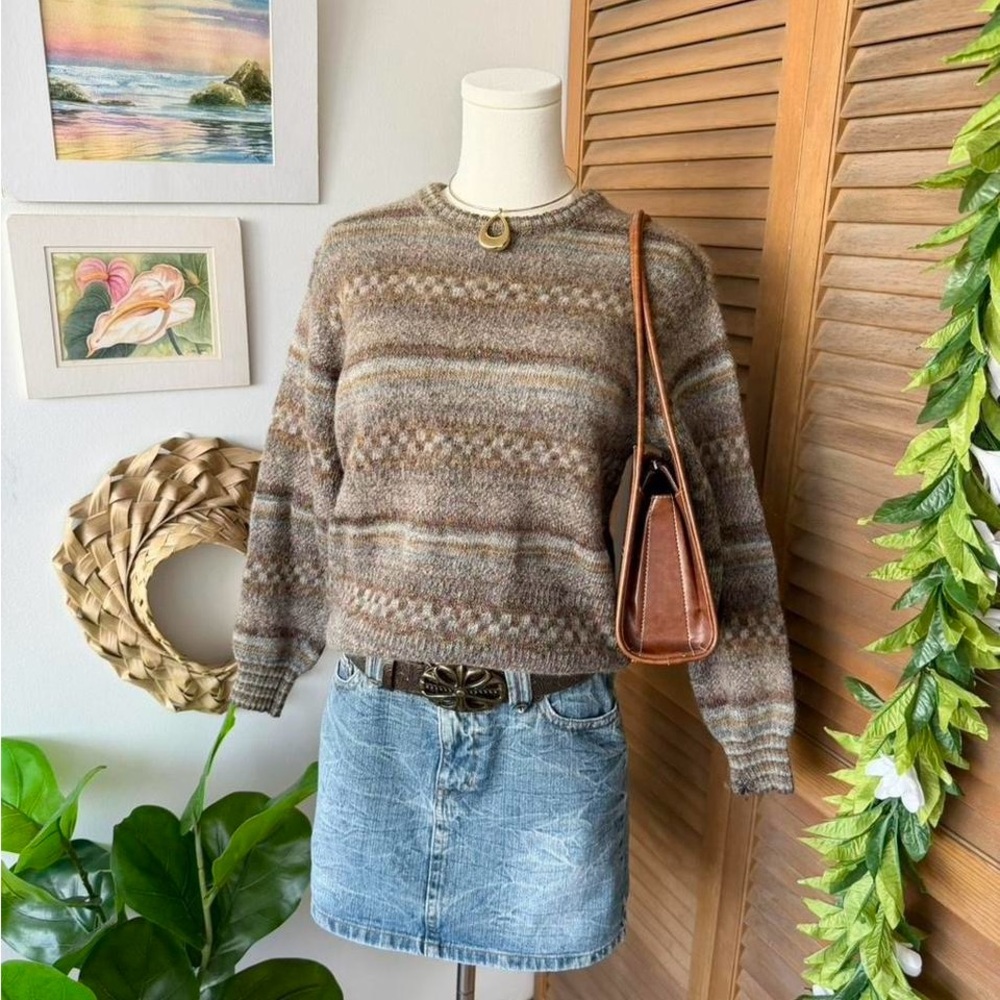 brown vintage knit sweater